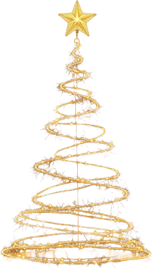 Glowing Gold Christmas Tree